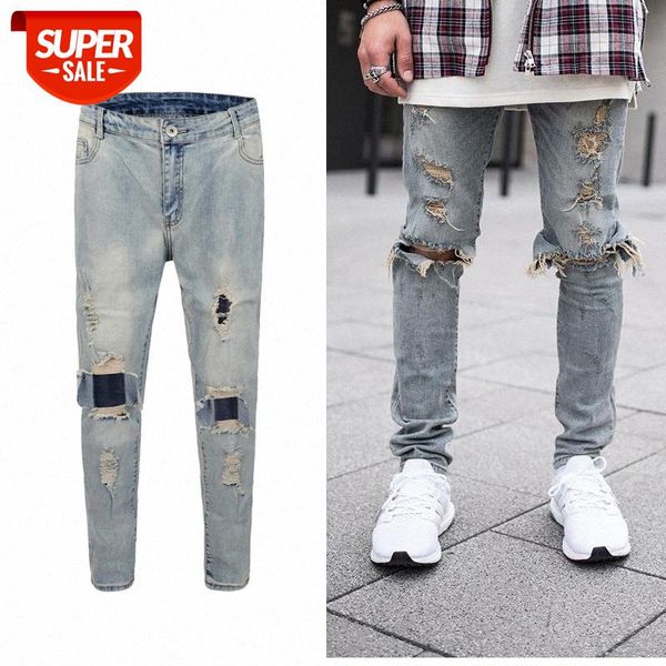 

men's blue washed distressed old jeans #hd9r