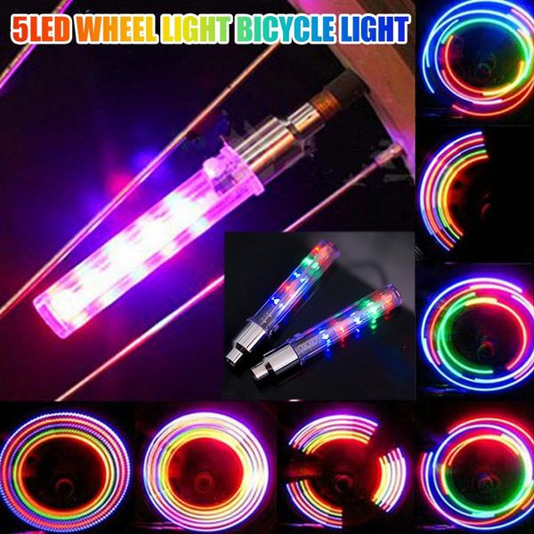 

bike lights 2pcs professional led colorful wheel lamp waterproof single induction vibration function ldf668