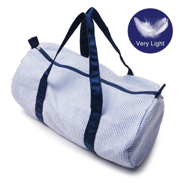 

duffel bags wentou solid color seersucker cotton travel duffle portable large capacity luggage bag women cylinder zipper handbag