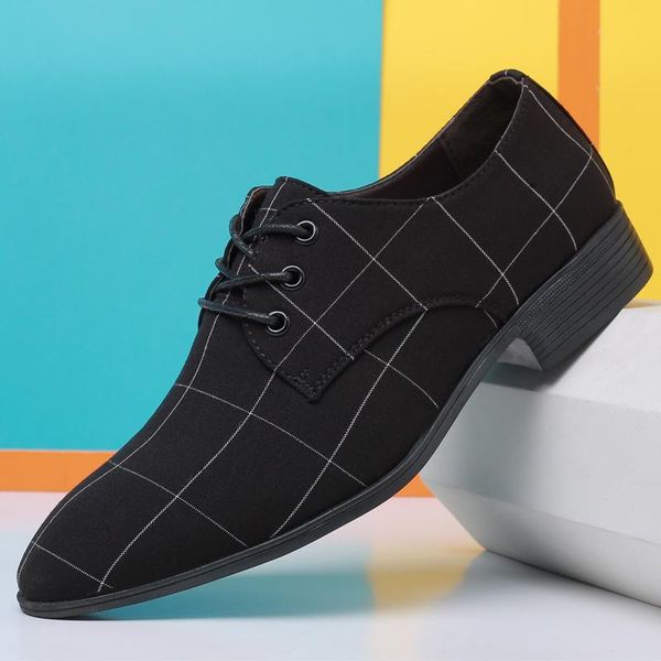 

shoes men wedding pointed toe fashion casual business canvas gray black loafers party dress