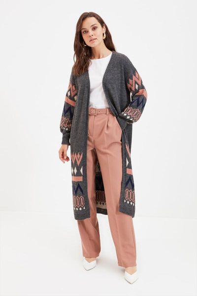 

women's jackets trendyol knitwear cardigan tctaw22th0058, Black;brown