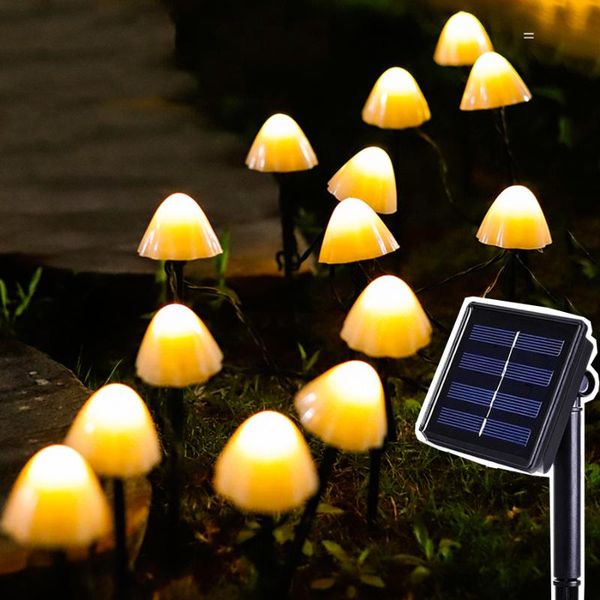 

strings thrisdar 6.5m 30 led outdoor mushroom solar string garland light fairy garden backyard night