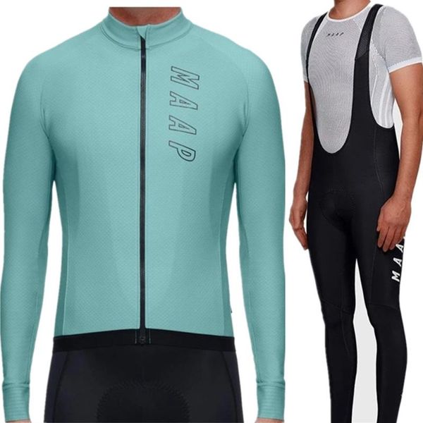 

racing sets cycling jersey suit men's long sleeve clothing hombre mtb road bike set breather bib pants pro team kit, Black;blue