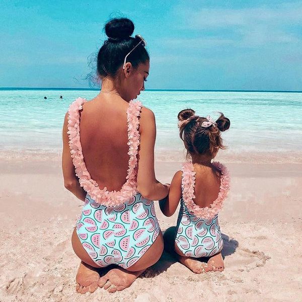 

siamese beachwear bathing suit biquini summer toddler kids baby girls ruffle stripe bikini beach swimsuit jumpsuit swimwear one-piece suits