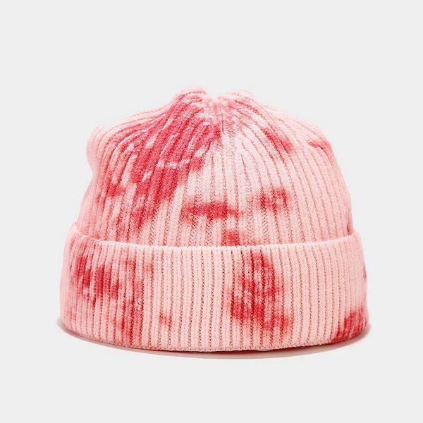 

beanies men autumn hip hop basic cap winter fashion women tie dye knitted warm thick hat