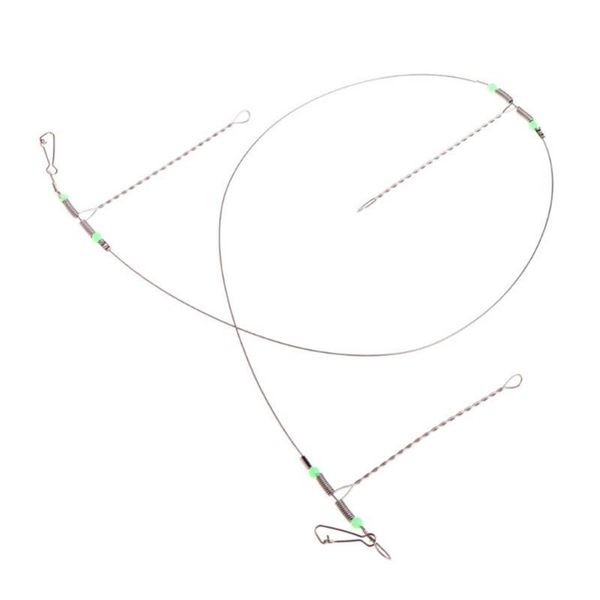 

lure accessories sea fishing steel wire durable with beads outdoor lightweight anti-winding tackle string hook swivel small rigs hooks