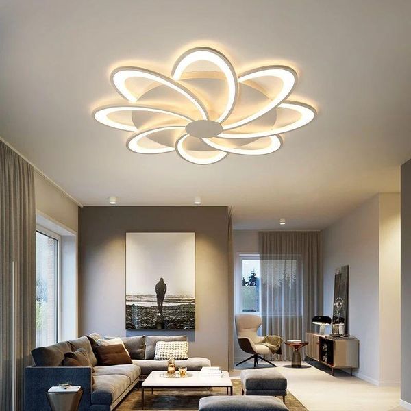 

modern led ceiling light for living room bedroom dining white finished lamps home lighting fixtures ac110v ac220v lights