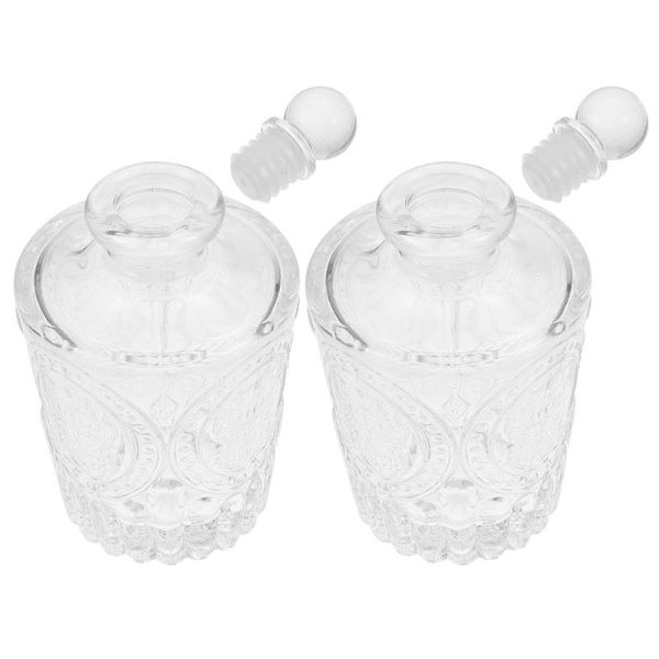 

storage bottles & jars 2 pcs carved aroma glass essential oil bottle home
