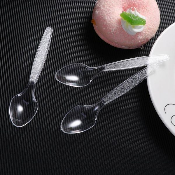 

spoons 60pcs disposable utensils transparent cutlery