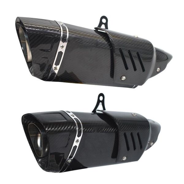 

motorcycle exhaust system 51mm universal 500cc 600cc muffler escape moto carbon fibers pipe with stickers for r6 r1r3 cbr500 z750 mt09