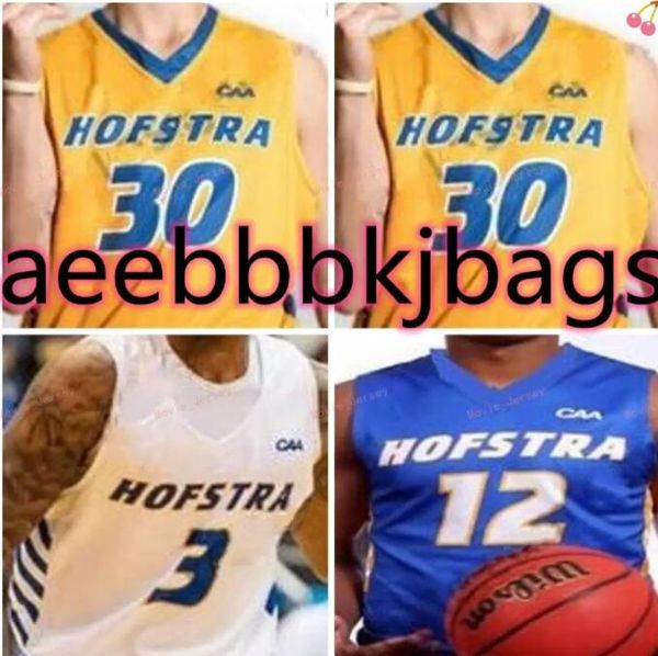 

stitched custom 4 desure buie 5 eli pemberton basketball jerseys 11 hal hughes kevin schutte stafford trueheart hofstra pride college men wo, Black