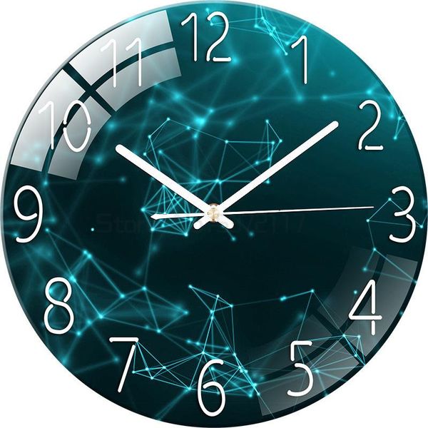 

wall clocks glass clock household bedroom silent european quartz creative