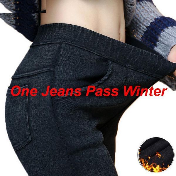 

fleece lined winter super womens jeans comfy stretch denim thicking very zipper fly warm ouc595, Blue