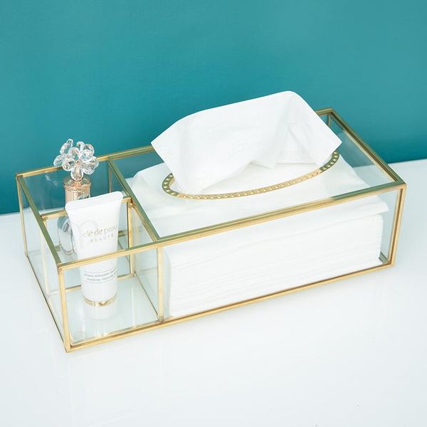

tissue boxes & napkins household glass pumping box remote control storage deskdust-proof finishing living room bedroom decorations