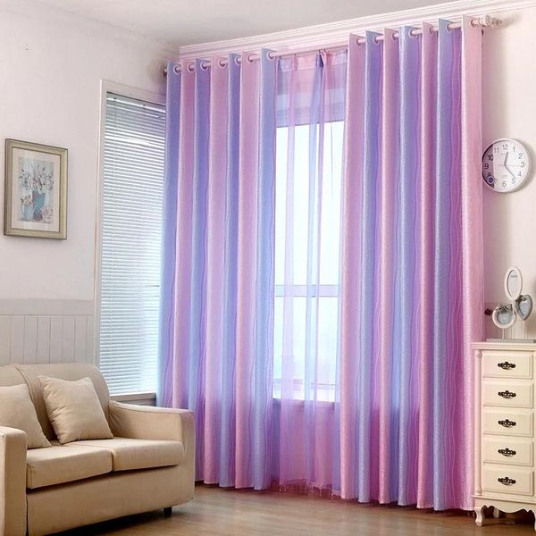 

violet stripe curtain for living room blackout gradient wedding rustic pastoral home decoration cortinas wp149c & drapes