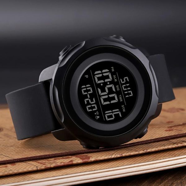 

wristwatches skmei men watch sport digital 12/24 time outdoor mens waterproof count down alarm clock reloj montre homme, Slivery;brown