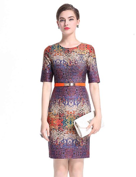 

Casual Dresses Women Printing Vintage Bainha Dressed in Short Belt Lady of the Office Clothes Work 0917182 XPKM, Black;gray