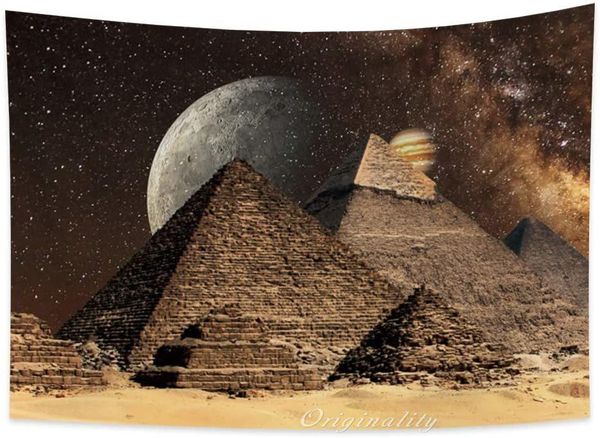 

tapestries egyptian pyramid sphinx mythology historic sites moon starry sky hippi wall art tapestry for home decor