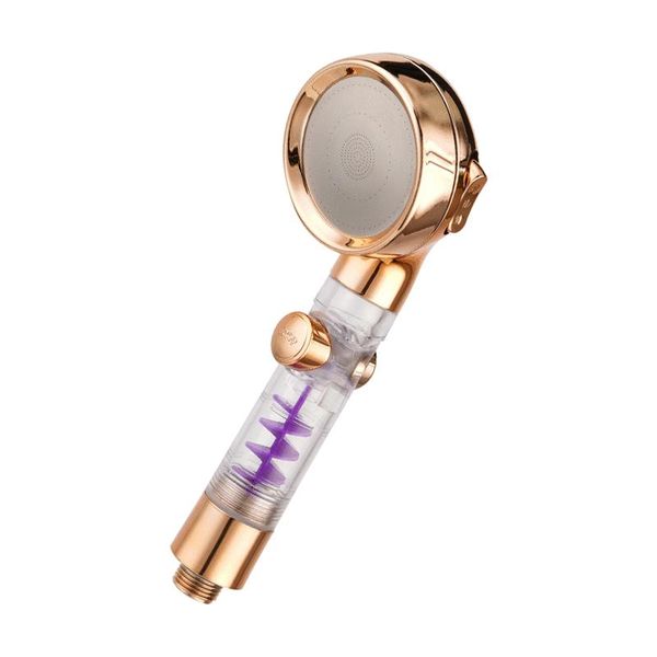 

bathroom shower sets nozzle easy clean head block water saving one key button detachable hand held plating turbocharged