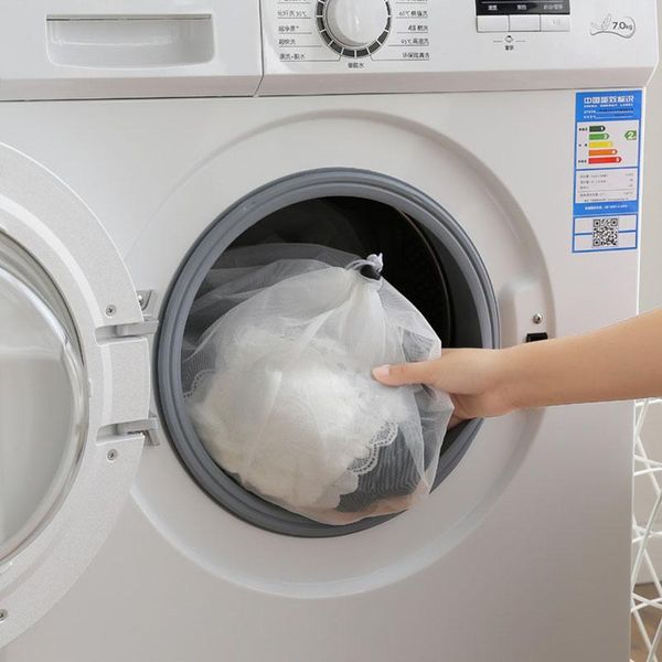 Größen Kordelstring BH Unterwäsche Produkte Waschkörbe Körbe Mesh Haushaltsreinigungswerkzeuge Zubehör Wash -Pflegebeutel