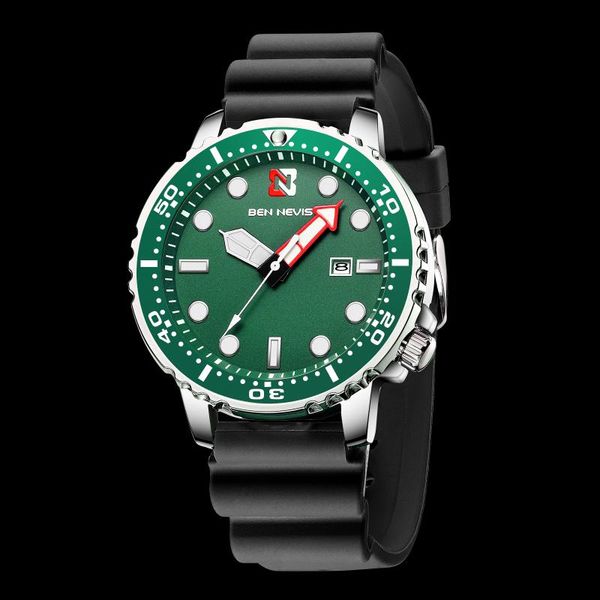 

wristwatches ben nevis selling men's quartz watch small green casual, Slivery;brown
