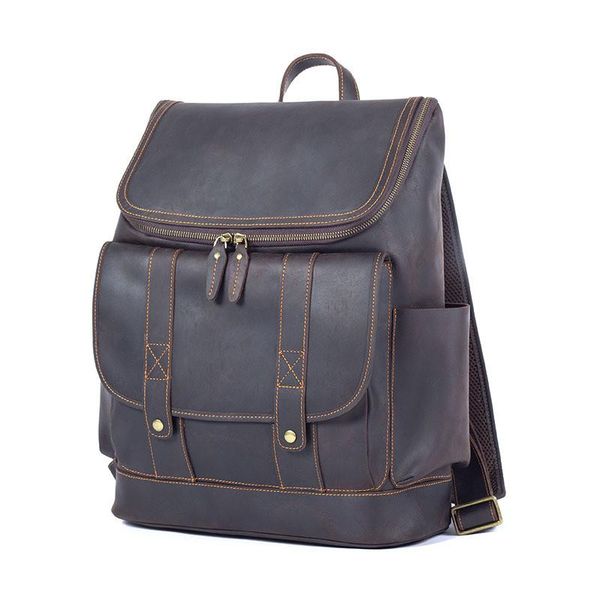 

backpack vintage large capacity natural men's designer genuine leather ladies travel lapbagpack