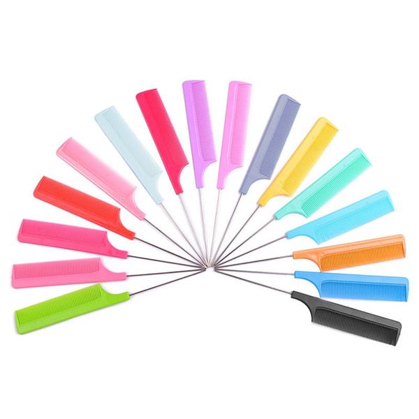 

hair brushes fashion 16pcs metal needle stem comb carbon strong durable care brush cepillo pelo, Silver