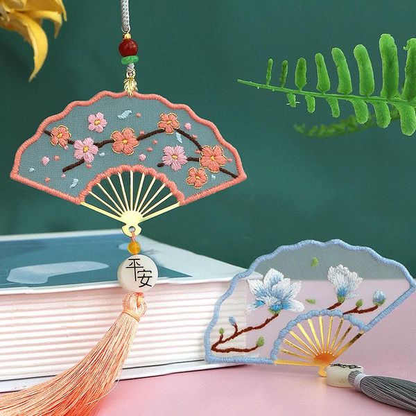

bookmark bookmarks diy cross stitch tassel fan embroidery needle minder school office supply fabric needlework decor pendant gift