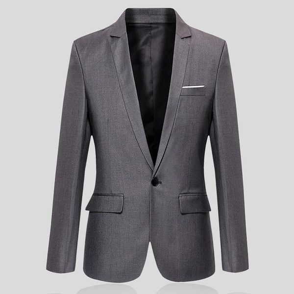 

men's suits & blazers casual men jacket coat fashion solid v-neck suit one button formal blazer business work slim man, White;black