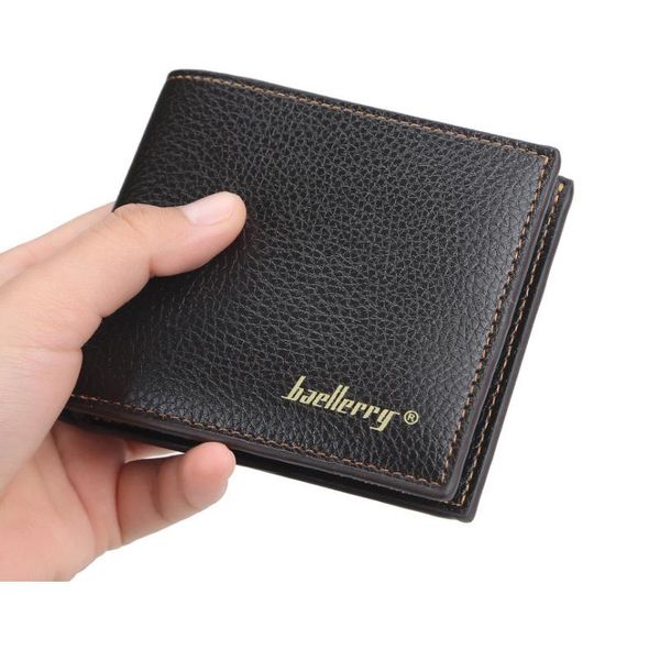 

card holders soft men's pu leather wallet foldable men front pocket, Brown;gray