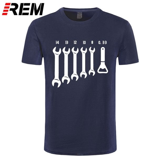 

rem screw wrench opener mechanic t-shirts men car fix engineer cotton tee short sleeve funny t shirts men's clothes 220309, White;black