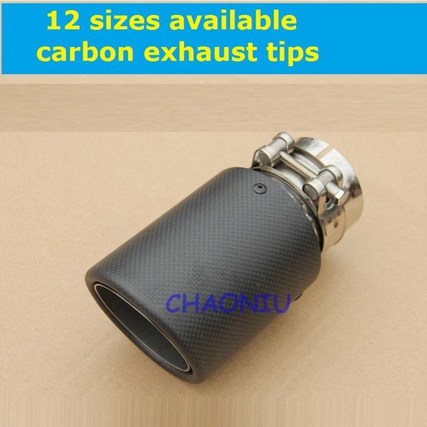 

manifold & parts 12 sizes carbon fiber 10 pcs car exhaust tip universal pipe tail muffler