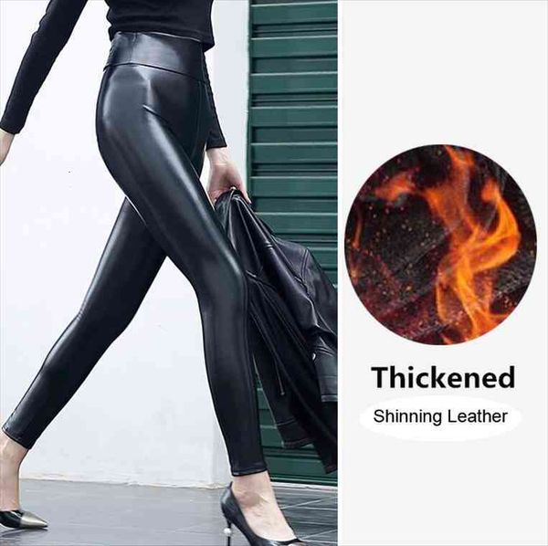 

promotion large size s-5xl women leather leggings high wide waist good stretchy hip push up pants autumn winter leather trousers, Black