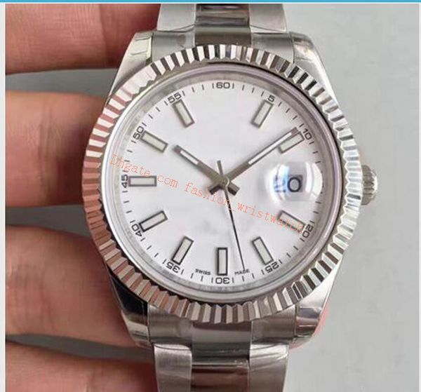 

u1 factory luxury watch 41mm 126334 automatic 18k white gold steel bracelet mechanical mens watches original box, Slivery;brown