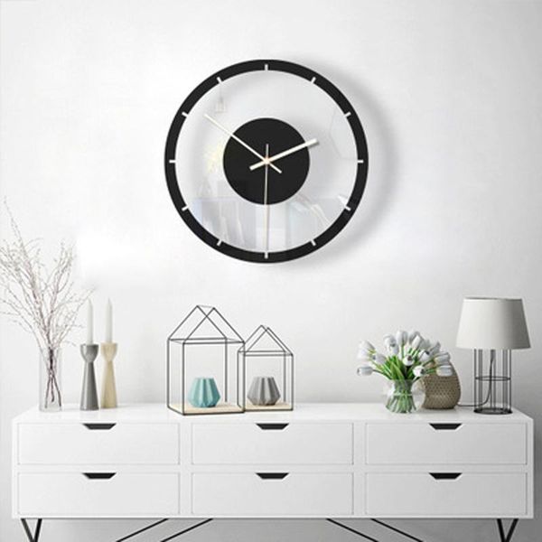 

european style minimalist creative home decor wall clock living room art transparent acrylic mute clocks