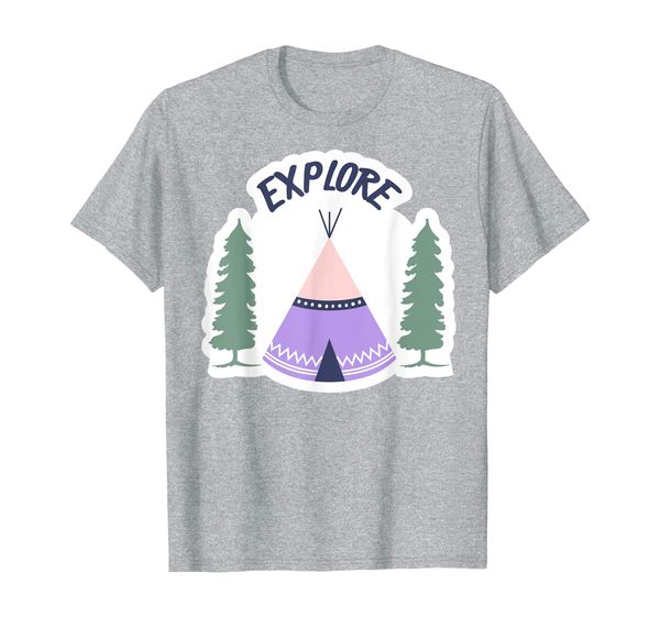 

explore boho teepee retro t-shirt, White;black
