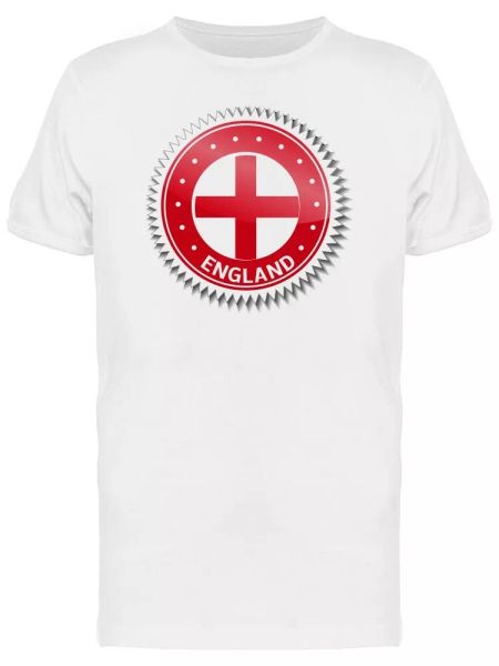 

england flag sticker men's tee -image by shutterstock, White;black