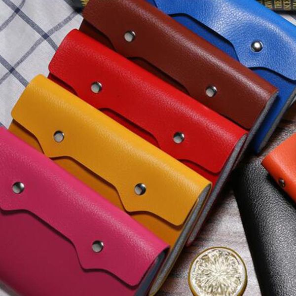 

card holders 1pc 108 slots holder pu leather business case wallet function purse minimalist id bag, Brown;gray