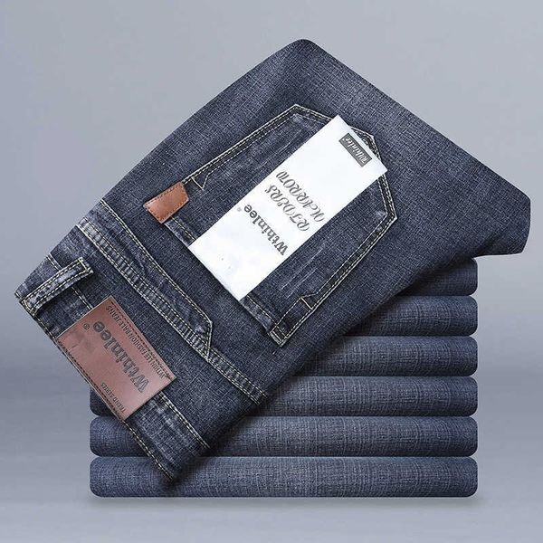 

men's straight stretch jeans, new style, retro, spring and summer, 2021, Blue
