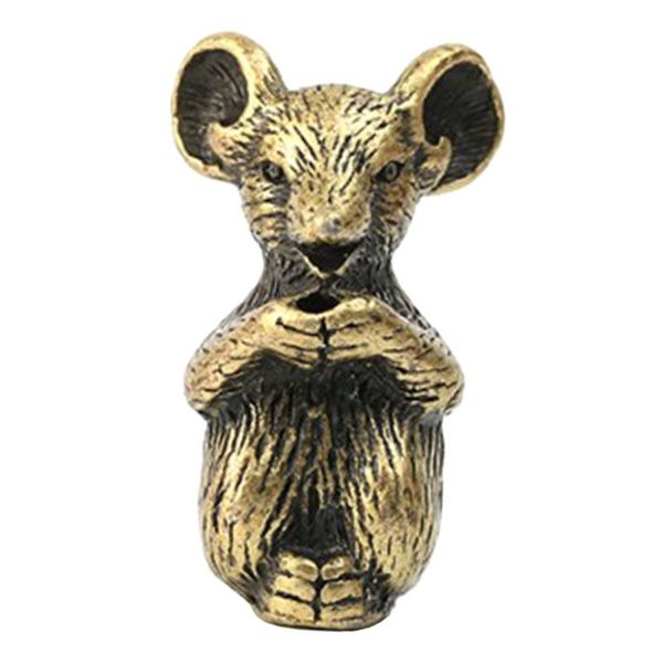 Objetos decorativos Figurines MagiDeal China Zodíaco Animal Rato Estátua Incenso Ornamentação Fengshui Mascote De Cobre Lucky Stick Queimador