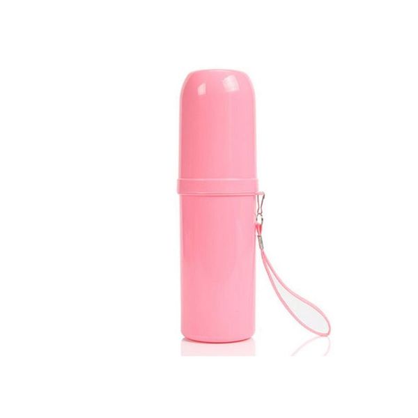 

toothbrush toothpaste case bottle holder container for travel outdoor with cover plastic organizer 1 piece pink