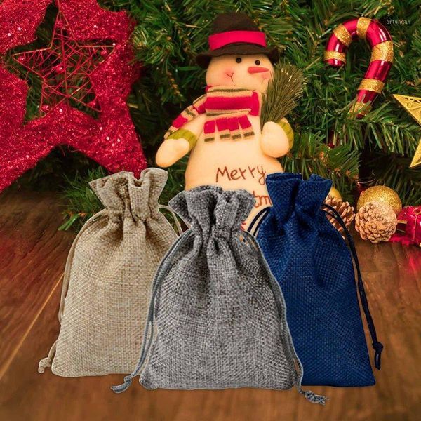 

christmas decorations gift bags calendar countdown jute bag advent candy storage pouch diy