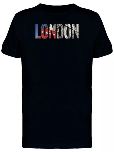 

London City Name With Photo Tee Men's -Image by Shutterstock, White;black