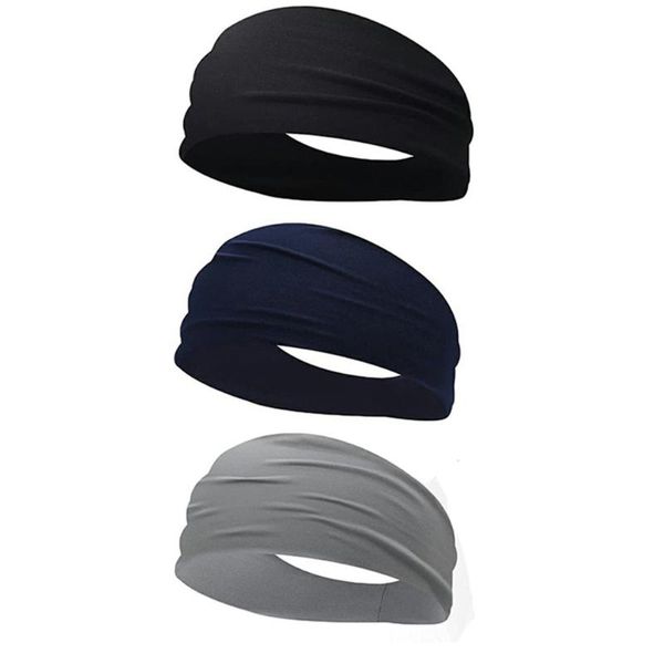 

sweatband 3 pcs ice silk thin section wide face printing yoga running fitness marathon riding sweat belt summer ladies sports headband, Yellow;black