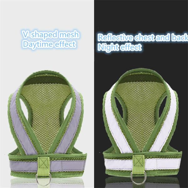 

reflective safety pet dog harness leash set for small medium dogs cat harnesses v-shape vest puppy chest strap pug chihuahua collars & leash