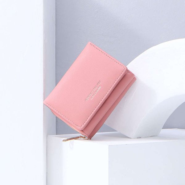 

2021 popularweichen forever young women's short korean zipper pu wallet women