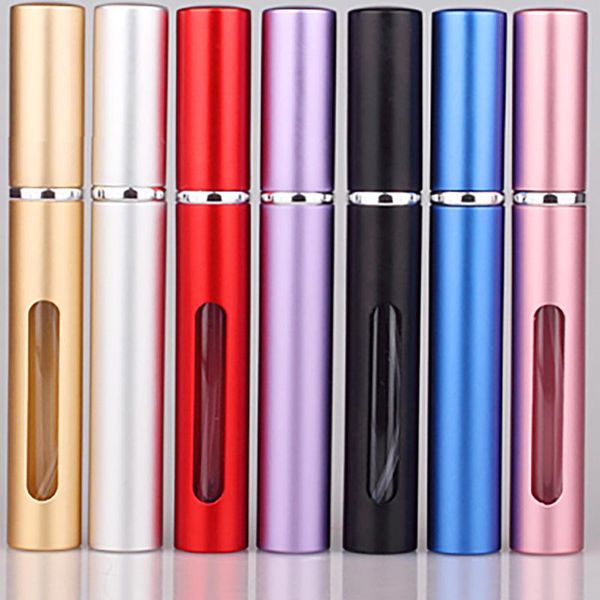 

5ml perfume spray bottle mini portable 7-color flat-head anodized aluminum fragrance tube parfum empty