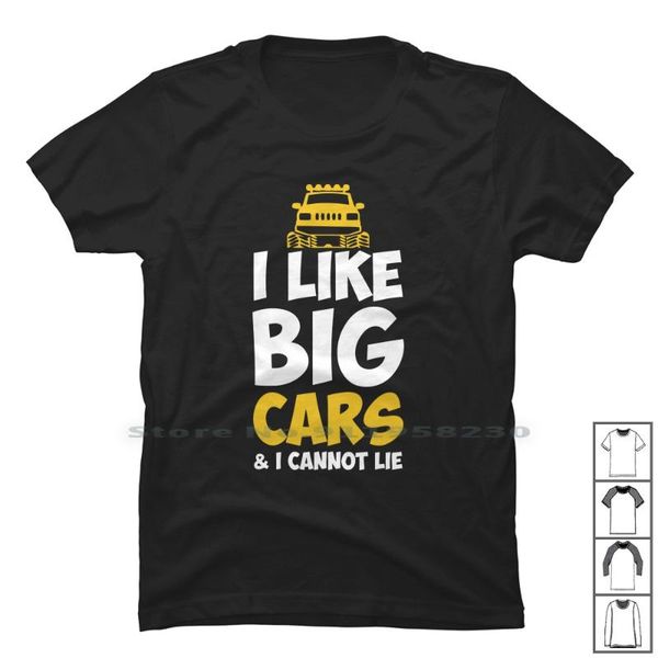 

men's t-shirts i like big monster cars funny t shirt 100% cotton slogan parody logan tage joke fun age st ny, White;black