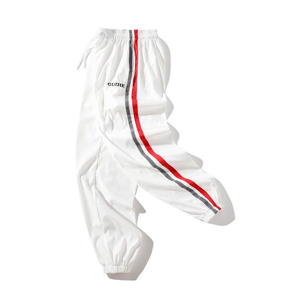 

men's pants hip hop casual joggers side stripe track jogger men label harem homme streetwear trousers sweatpants, Black