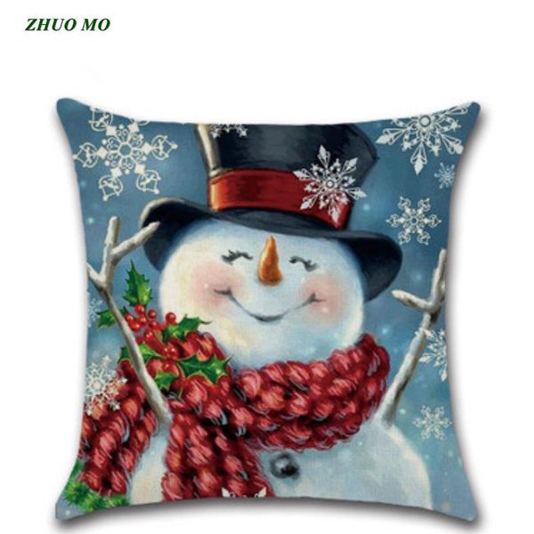 

cushion/decorative pillow zhuo mo 3pcs/lot snowman covers for christmas decoration gift cover linen pillows home decorative throw